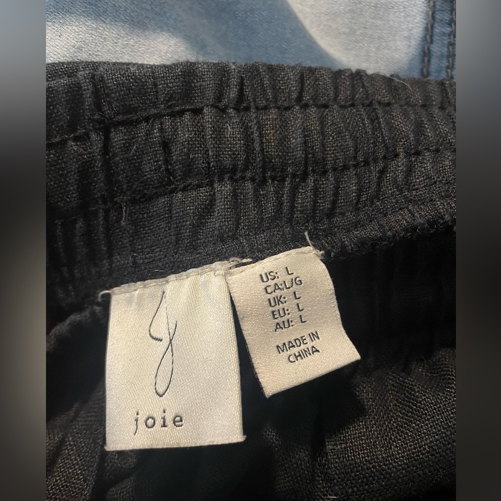 Joie Black Linen Pants Sz. L - Picture 2 of 9